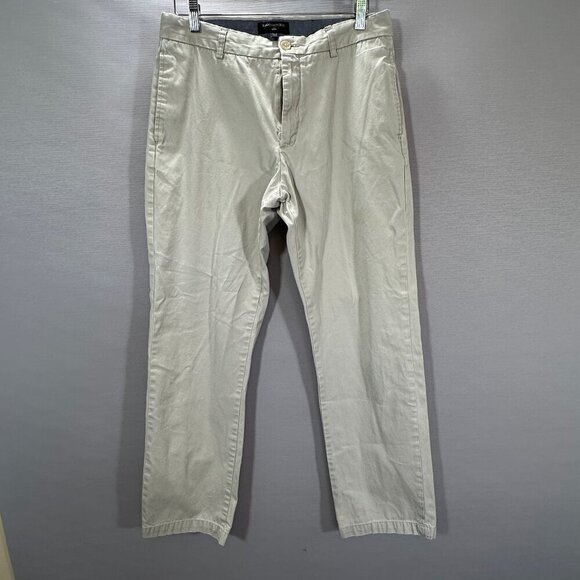 Banana Republic Pants Men 33 Gavin Chino Beige Cotton Flat Front Straight Leg - Picture 1 of 9